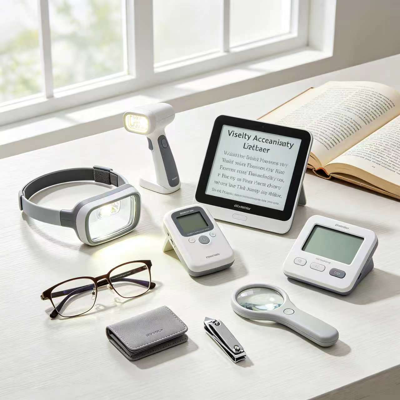 Vision Aids - Magnifying glasses, large-button phones, big-print remote controls, LED magnifier lamps for seniors